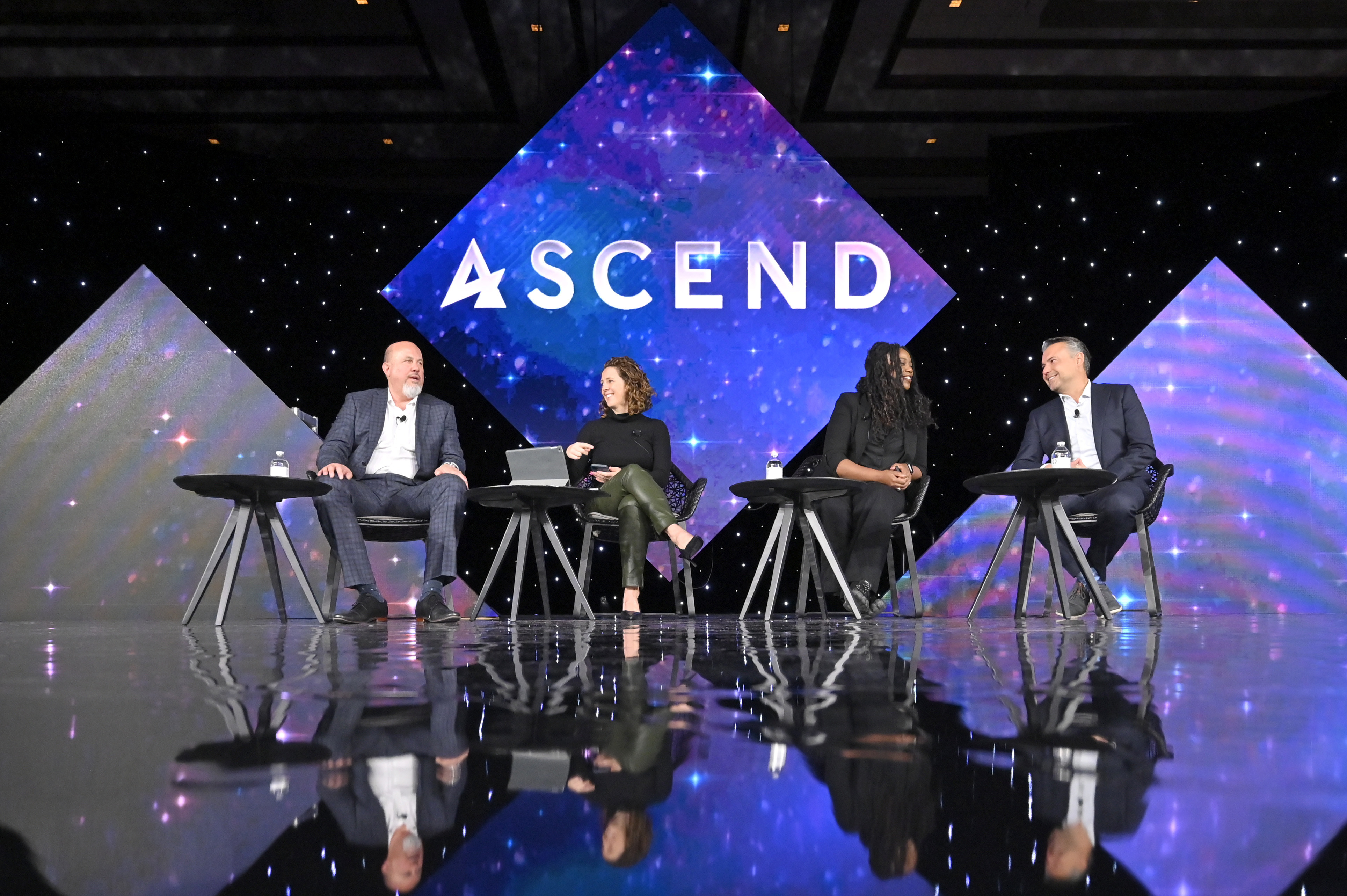 Panel discussion on stage at AIAA ASCEND